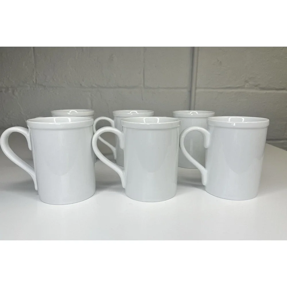 6 Pottery Barn Reindeer Mugs Dasher Dancer Prancer Vixen Cupid Donner Hip‎ Yoga